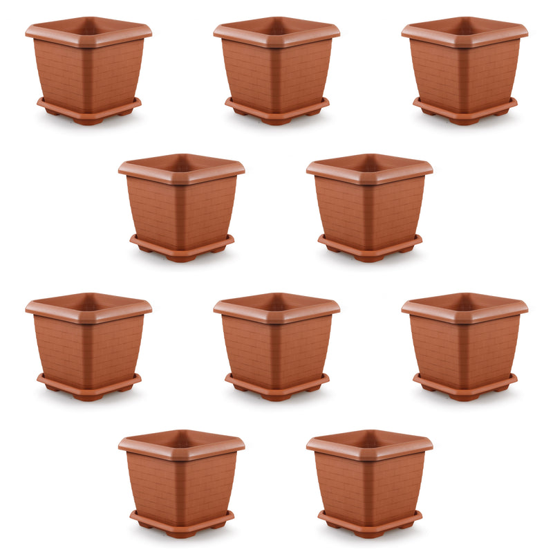 Large Square Flower Plant Pot and Saucer. (25.5 Lt / 44 Lt / 74.3 Lt).