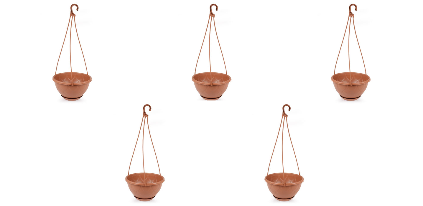 Products Outdoor Hanging Plant Pots. Flower Pot with Saucer. Garden Hanging Stylish Pot. (3 Litre)