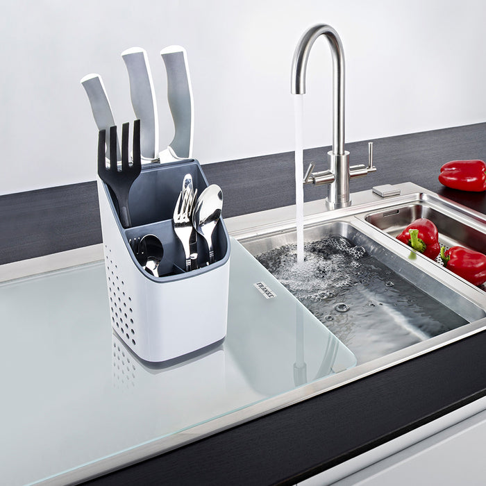 Utensil Drainer & Organiser. Cutlery Holder. (4 Compartment) Kitchen Sink Caddy.