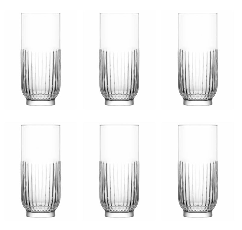 Elevate Your Drink Presentation with Hi Ball Patterned Cocktail Glasses - Set of 6!