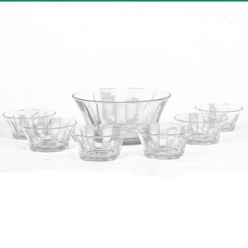 Large Serving Bowl and Set of Six Desert Fruit Salad Ice Cream Bowls, 2200cc & 310cc - TRU290/TRU264