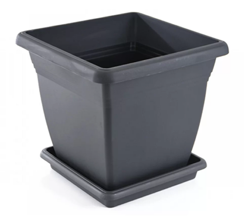 Very Large Square Garden Plant Pot & Saucer. Flower Pot. In and Outdoor.(110 Lt)