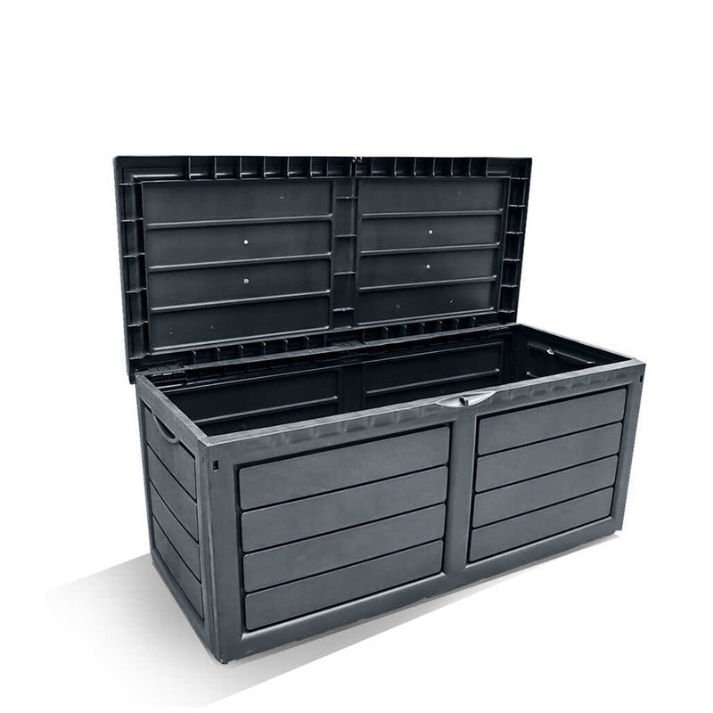 Waterproof Garden Storage Box.(300 L) Large Plastic Wheeled Outdoor Storage Box.