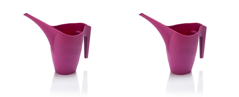 2x Plastic Watering Can. Ergonomic In / Outdoor Flower Watering Pot.  (1L / 2L).