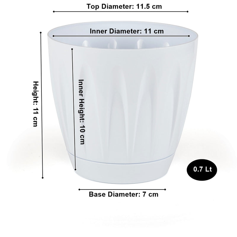 White Plastic Plant Pots with Drainage Holes UK. Indoor / Outdoor Flower Pots.