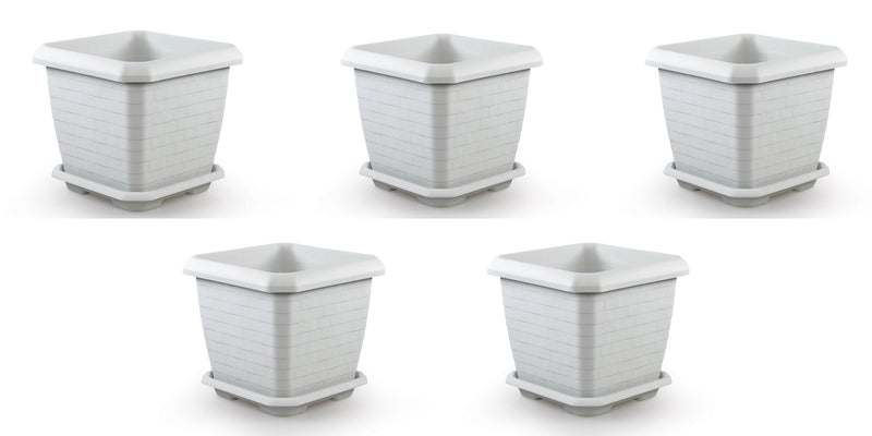 Large Square Flower Plant Pot and Saucer. (25.5 Lt / 44 Lt / 74.3 Lt).