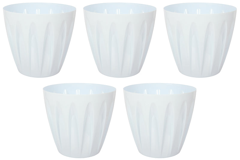 Extra Large White Round Flower Pot. Indoor / Outdoor Modern Flowerpot. (46 Litre)