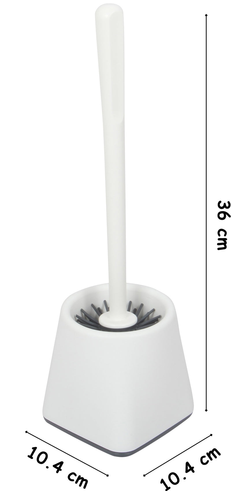 Silicone Toilet Brush. Toilet Brush with Holder. Square Toilet Brush. (White)